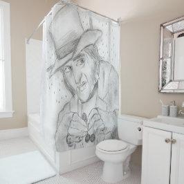 Weihnachten - Scrooge in Schwarzweiss Duschvorhang