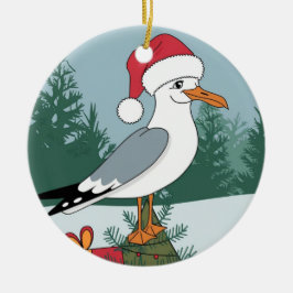 Weihnachten - Seagull Chip - WeihnachtsMöwe Keramik Ornament