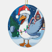 Weihnachten - Seagull Chip - WeihnachtsMöwe Keramik Ornament (Links)
