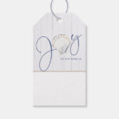 Weihnachten Seashell Rustic Nautical Joy Geschenkanhänger (Vorderseite)