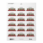 Weihnachten Sechs Schokolade Labrador Welpen Adressaufkleber (Vorne)