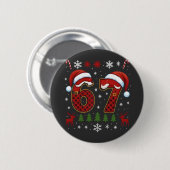 Weihnachten Sechs Sieben 67 Santa Xmas Gen Alpha Button (Vorne & Hinten)