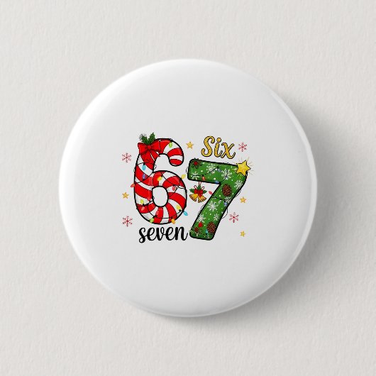 Weihnachten Sechs Sieben Lustig Trendig 6 7 Virale Button (Vorderseite)
