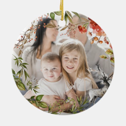 Weihnachten Segeln Aquarellwald Urlaub Keramik Ornament (Hinten)