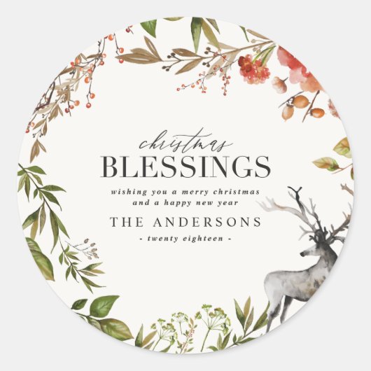 Weihnachten Segeln Aquarellwald Urlaub Runder Aufkleber (Vorderseite)