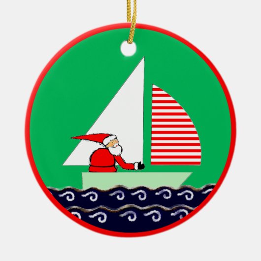 Weihnachten segeln keramik ornament (Vorne)