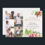 Weihnachten Segen Gold Foto Aquarellfolien<br><div class="desc">Weihnachts Segen Goldeffekt Multi Foto Aquarellfolien Urlaubskarte.</div>