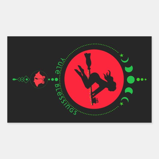 Weihnachten Segen, Hexenmond Rechteckiger Aufkleber (Vorderseite)