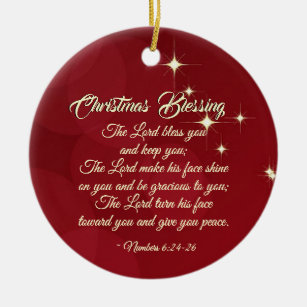 Weihnachten Segen Lord segne Sie Zahlen 6:24-26 Keramik Ornament