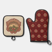 Weihnachten Segen und Holly Star Weihnachten Ofenhandschuh & Topflappen-Set (Vorderseite)