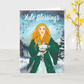 Weihnachten Segnung Wintersonnenschnee Magick Hexe Karte (Gelbe Blume)