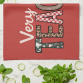 Weihnachten Sehr frohe Lehrerin Leopard Tree Geschirrtuch (Gefaltet)