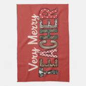 Weihnachten Sehr frohe Lehrerin Leopard Tree Geschirrtuch (Vertikal)