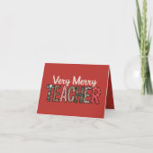 Weihnachten Sehr frohe Lehrerin Leopard Tree Karte (Vorderseite)