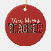 Weihnachten Sehr frohe Lehrerin Leopard Tree Keramik Ornament (Vorne)