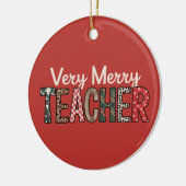 Weihnachten Sehr frohe Lehrerin Leopard Tree Keramik Ornament (Links)