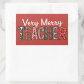 Weihnachten Sehr frohe Lehrerin Leopard Tree Rechteckiger Aufkleber (Tasche)