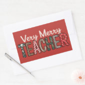 Weihnachten Sehr frohe Lehrerin Leopard Tree Rechteckiger Aufkleber (Umschlag)