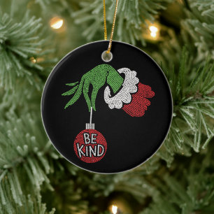 Weihnachten Sei Freundlich Jingle Ball Rhinestone  Keramik Ornament