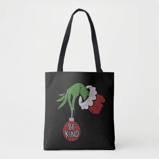 Weihnachten Sei Freundlich Rhinestone Bling Tasche (Vorderseite)