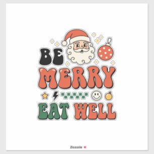 Weihnachten Sei Fröhlich Iss Gut Santa Design Aufkleber