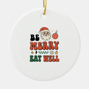 Weihnachten Sei Fröhlich Iss Gut Santa Design Keramik Ornament