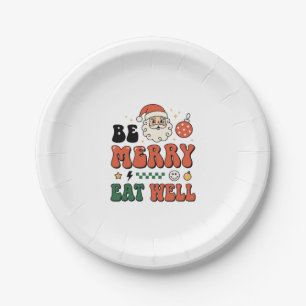 Weihnachten Sei Fröhlich Iss Gut Santa Design Pappteller