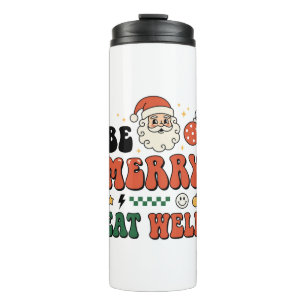 Weihnachten Sei Fröhlich Iss Gut Santa Design Thermosbecher