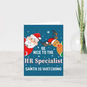 Weihnachten sei nett zum HR-Spezialisten Santa Lon Karte