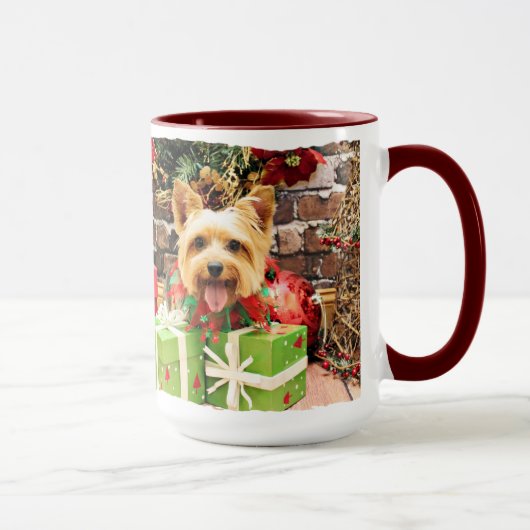 Weihnachten - seidiges Terrier - Haley Tasse (Rechts)