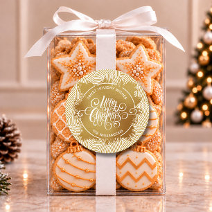 Weihnachten Selbstgemachtes Festtagsbacken Gold Runder Aufkleber