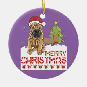 Weihnachten Shar Pei Keramikornament