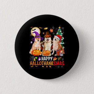 Weihnachten Shi Inu Santa Halloween Frohe Hallotha Button