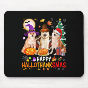 Weihnachten Shi Inu Santa Halloween Frohe Hallotha Mousepad