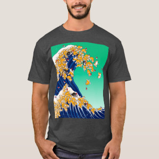 Weihnachten Shiba Inu in großer Welle T-Shirt
