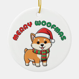 Weihnachten Shiba Inu Ornament: Frohe Weihnachten Keramik Ornament