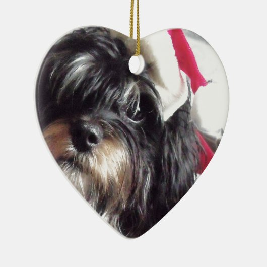 Weihnachten Shih Poo Keramikornament (Rechts)