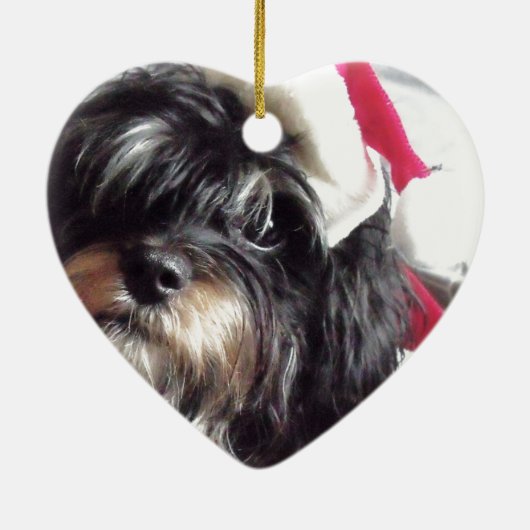 Weihnachten Shih Poo Keramikornament (Hinten)