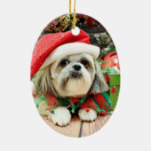 Weihnachten - Shih Tzu - Ding Keramik Ornament (Hinten)