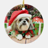 Weihnachten - Shih Tzu - Ding Keramik Ornament (Hinten)