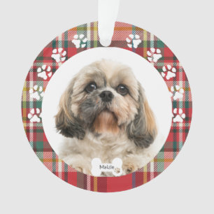 Weihnachten Shih Tzu Hund Haustier Foto Urlaub Ornament