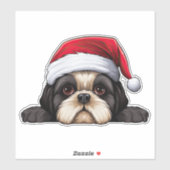Weihnachten Shih Tzu Kiss Cut Aufkleber (Blatt)