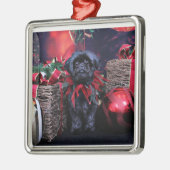 Weihnachten - Shih Tzu - Lily Silbernes Ornament (Links)