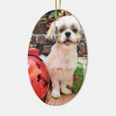 Weihnachten - Shih Tzu - Marley Keramikornament (Links)