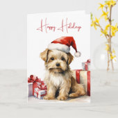Weihnachten Shih-Tzu mit Weihnachtsgeschenken Karte (Gelbe Blume)