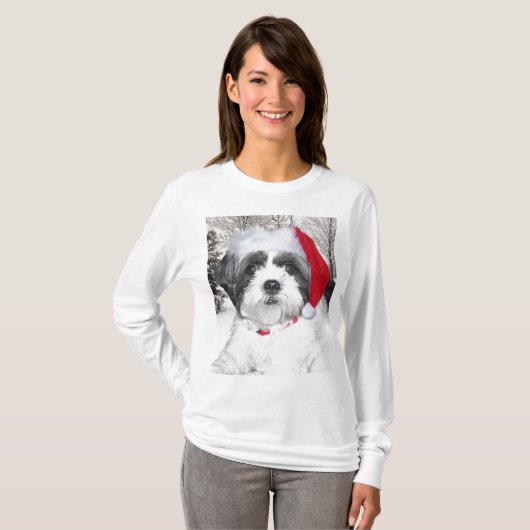 Weihnachten Shih Tzu T-Shirt (Vorne ganz)