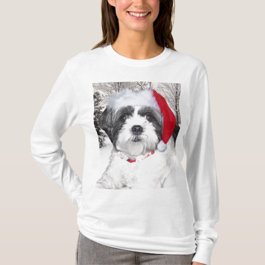 Weihnachten Shih Tzu T-Shirt (Vorderseite)