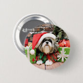 Weihnachten - Shih Tzu - Vince Button (Vorne & Hinten)