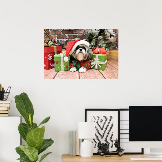 Weihnachten - Shih Tzu - Vince Poster (Heimbüro)