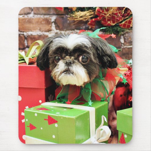 Weihnachten - Shih Tzu - Yogi Mousepad (Vorne)